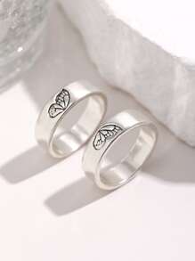 2入組情侶蝴蝶細節戒指