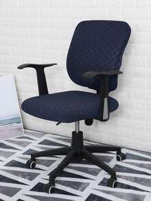 Funda de silla de oficina unicolor elástico - Azul Marino - Ver 1