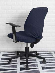 Funda de silla de oficina unicolor elástico - Azul Marino - Ver 4