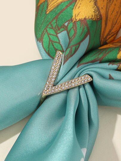 1 件水钻字母设计围巾环时尚优雅休闲装饰女士男孩女孩礼物配饰女士