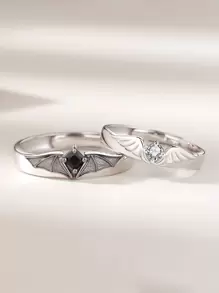 2 gói nhẫn trang trí đính đá và cánh - Nhiều màu - Xem 2