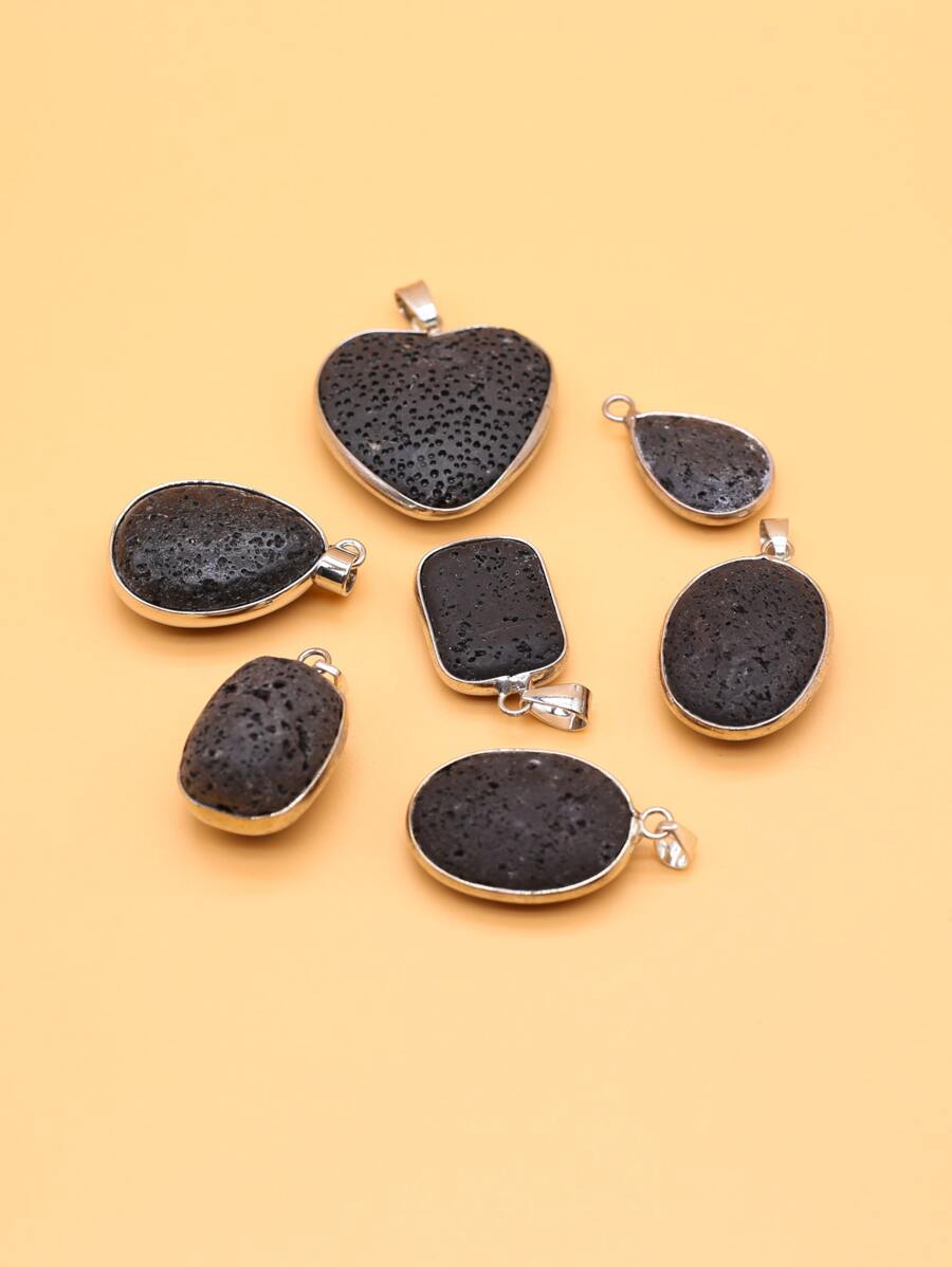 7pcs Random Heart & Oval DIY Pendant - Multicolor - View 1