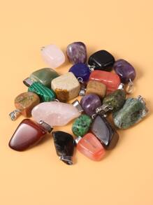 20 chiếc Đá tự nhiên Thạch anh tím Mặt dây chuyền DIY hình học ngẫu nhiên - Nhiều màu - Xem 5