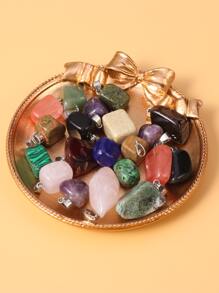 20 chiếc Đá tự nhiên Thạch anh tím Mặt dây chuyền DIY hình học ngẫu nhiên - Nhiều màu - Xem 7