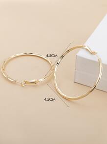 1 对时尚扭曲心形环状耳环，简约金属女士耳环，适合日常、派对、聚会，可作为礼物 - 金黃色 - 查看 4