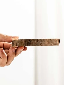 1入/2入/3入/4入/5入/6入圓形木片，手工DIY工藝品，帶年輪和樹皮的木片，作為背景牆裝飾擺件 - 杏色 - 查看 3