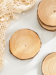 1入/2入/3入/4入/5入/6入圓形木片，手工DIY工藝品，帶年輪和樹皮的木片，作為背景牆裝飾擺件 - 杏色 - 查看 7