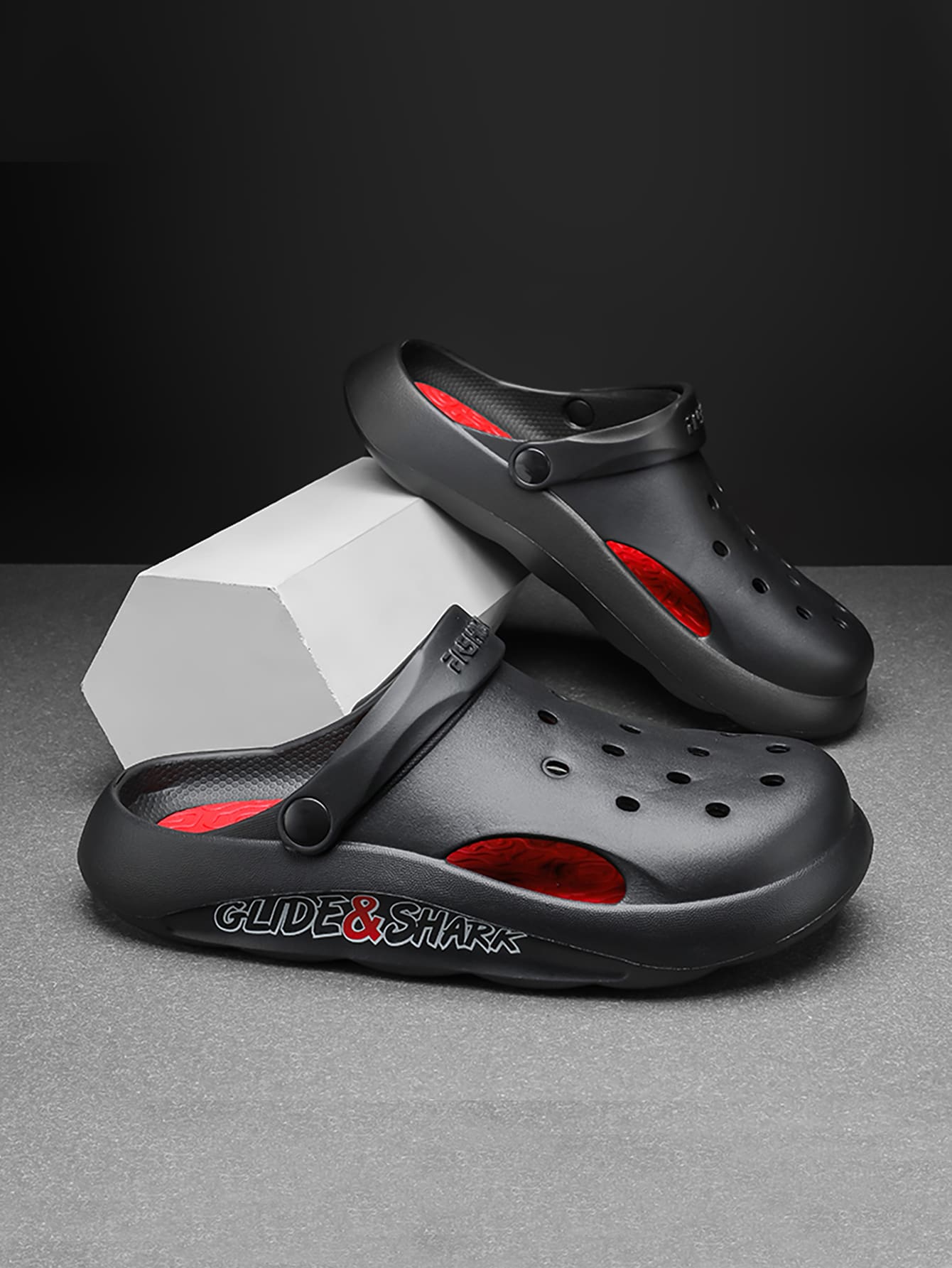 Men Letter Graphic Vent Clogs - Multicolor - View 1