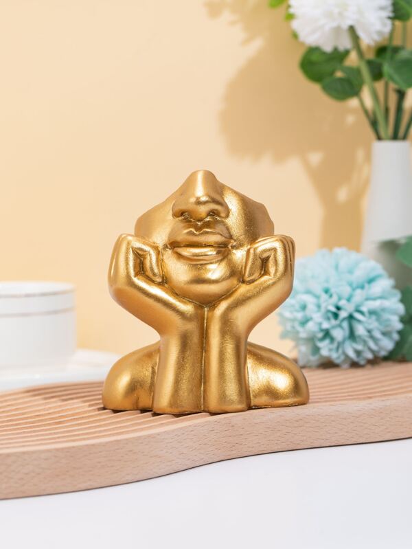 1pc Polyresin Decoration Craft, Creative Figure Design Decoration Object For Home