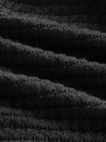 SHEIN MOD Puff Sleeve Lace Up Backless Textured Crop Top - Black - View 4