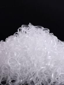 2000pcs Toddler Girls Clear Disposable Hair Tie - Clear - View 2