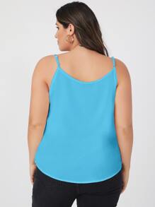 SHEIN BASICS Top tipo camisilla liso y versátil de talla grande para el verano - Azul - Ver 2