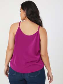 SHEIN BASICS Plus Solid Cami Top - Purple - View 2