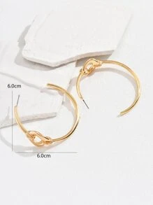 1 Đôi Thời Trang Hợp Kim Kẽm Dây Chuyền Trang Trí Vòng Đeo Tay Đôi Khuyên Tai Vòng Cho Nữ Trang Trí Hàng Ngày - Vàng - Xem 4