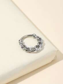 Chuỗi trang trí vòng mũi bằng thép không gỉ phổ biến món quà trang sức xuyên cơ thể cho phụ nữ và nam giới - Bạc - Xem 2