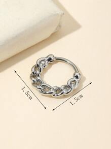 Chuỗi trang trí vòng mũi bằng thép không gỉ phổ biến món quà trang sức xuyên cơ thể cho phụ nữ và nam giới - Bạc - Xem 3