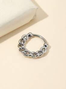 Chuỗi trang trí vòng mũi bằng thép không gỉ phổ biến món quà trang sức xuyên cơ thể cho phụ nữ và nam giới - Bạc - Xem 4