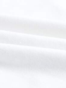 SHEIN MOD One Shoulder Solid Crop Top - White - View 3