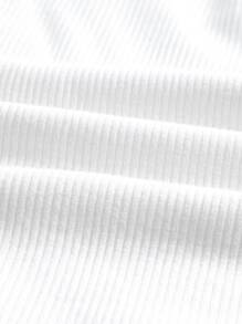 SHEIN MOD Asymmetrical Neck Cut Out Top - White - View 3