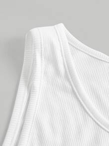 SHEIN MOD Asymmetrical Neck Cut Out Top - White - View 4