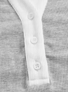 SHEIN MOD Robe à col contrastant à bouton