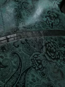 Manfinity AFTRDRK Hombres Blazer jacquard con botón - Verde Oscuro - Ver 4