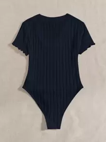 SHEIN EZwear 夏季實色條紋針織v領連體衣