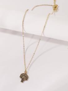 1pc Retro Style Alloy Basketball & Backboard Pendant Necklace With "basketball" Lettering, Daily Use - Yellow Gold - View 1