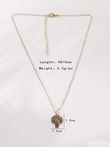 1pc Retro Style Alloy Basketball & Backboard Pendant Necklace With "basketball" Lettering, Daily Use - Yellow Gold - View 4