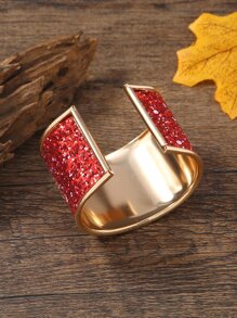 Glitter Cuff Bangle - Red - View 2