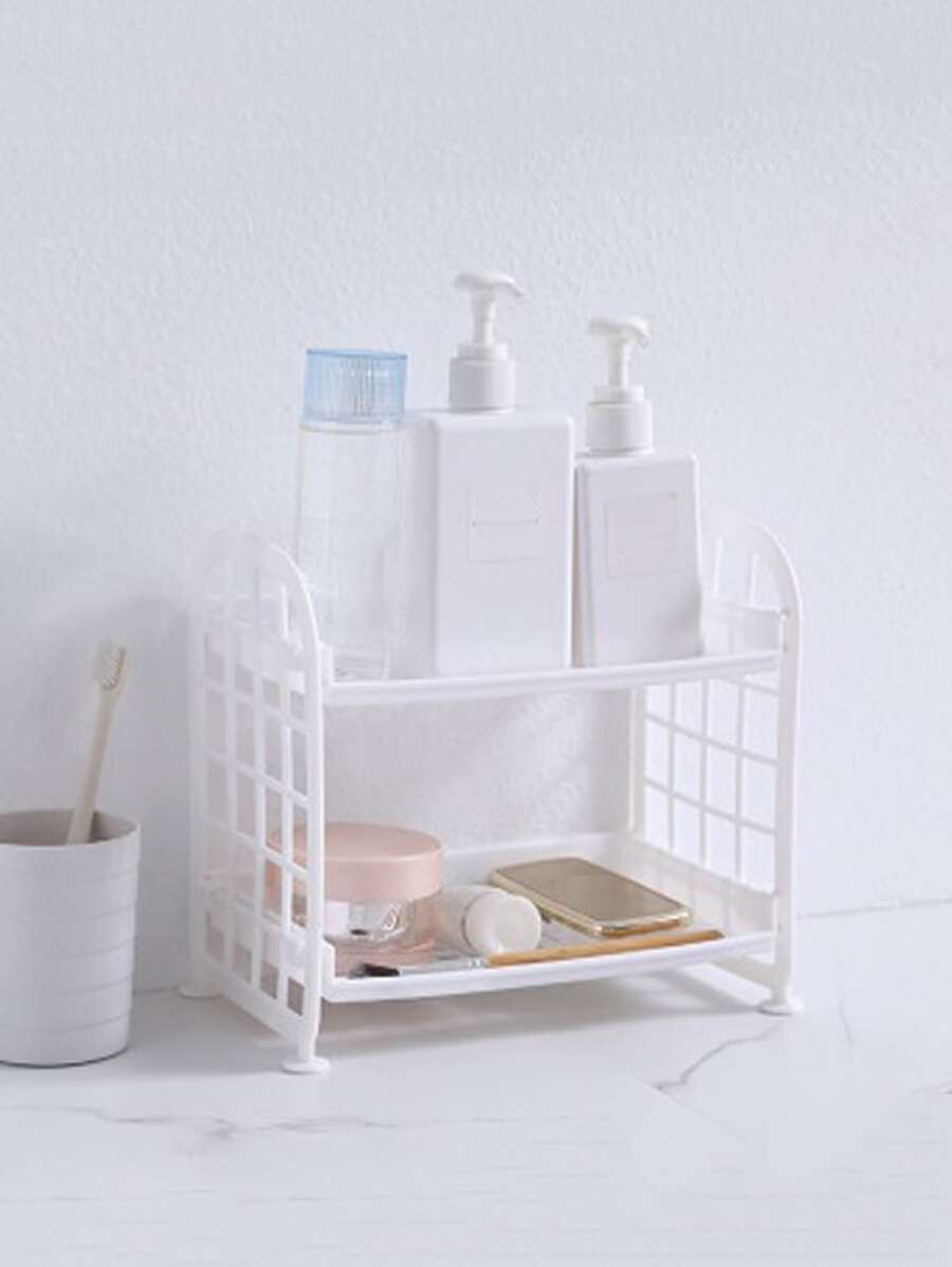 1入組廚房水槽儲物架收納水槽架子可拆卸浴室水洗支架雙層支架瀝水架配件海綿 - 白色 - 查看 1