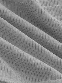 SHEIN MOD Twist Front Ribbed Slim Fit Knit Tube Top - Grey - View 4