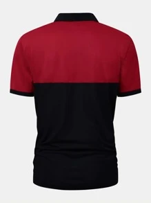 Manfinity Homme Men Letter Graphic Colorblock Polo Shirt - Multicolor - View 2