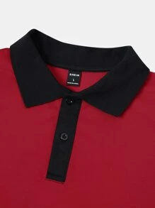 Manfinity Homme Men Letter Graphic Colorblock Polo Shirt - Multicolor - View 4