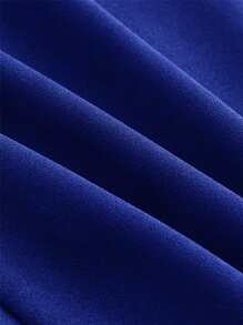 SHEIN MOD Notched Front Buckle Belted Seam Front Jumpsuit - Royal Blue - View 3