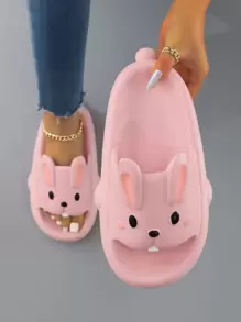 Chanclas con diseño de conejo - Rosa - Ver 1