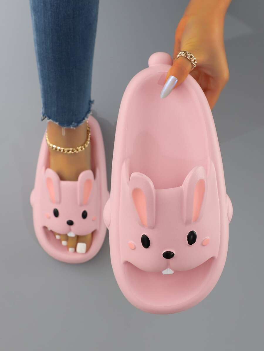 Chanclas con diseño de conejo - Rosa - Ver 1