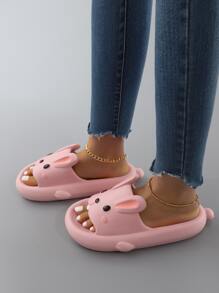 Chanclas con diseño de conejo - Rosa - Ver 2