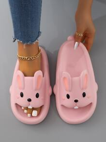 Chanclas con diseño de conejo - Rosa - Ver 4