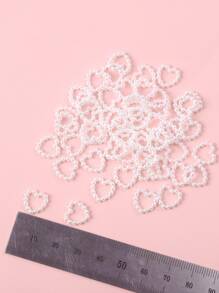 TSZS 1pack 3D Heart Design Nail Art Decoration DIY Nail Charms Nail Gems Nail Supplies - White - View 4