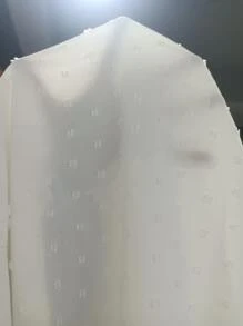 SHEIN Clasi Áo sơ mi Plus Size Tương phản ren màu trơn Giải trí - trắng - Xem 7