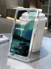 Letter Graphic Clear Phone Case - Multicolor - View 1