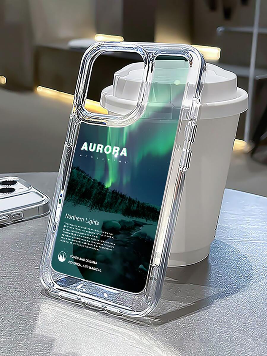 Letter Graphic Clear Phone Case - Multicolor - View 1