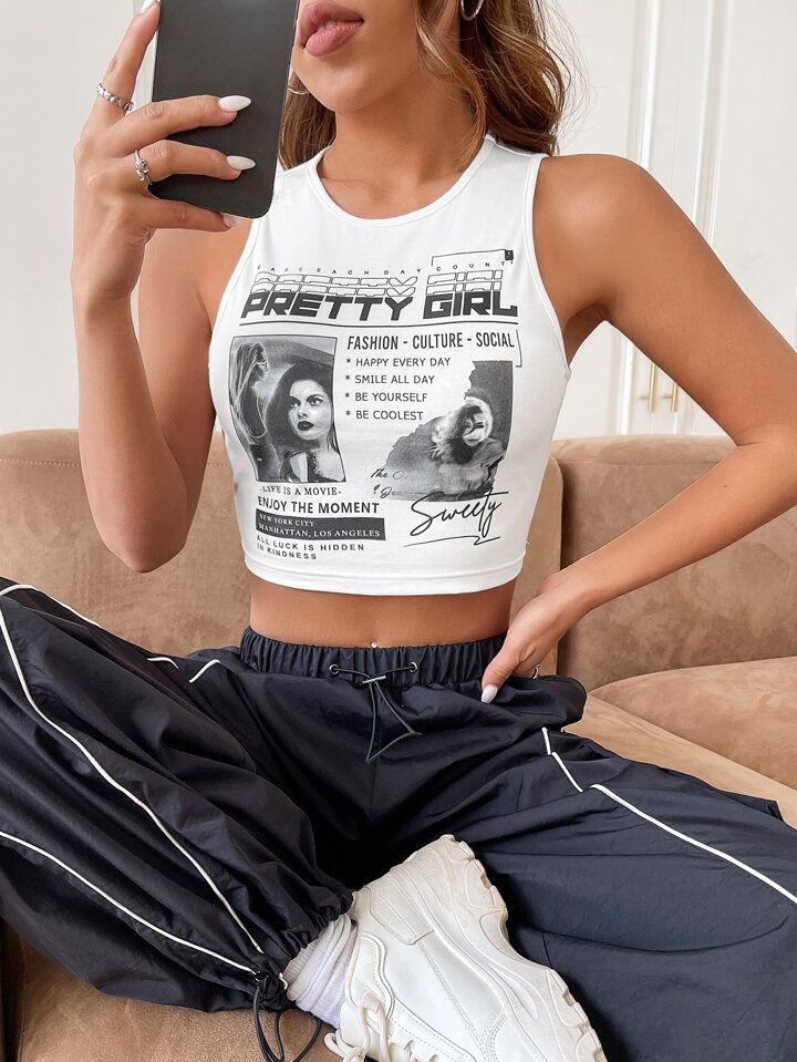 SHEIN EZwear プラス 文字グラフィック カラーブロック ドロップショ SHEIN EZwear プラス 文字グラフィック カラーブロック ドロップショ
