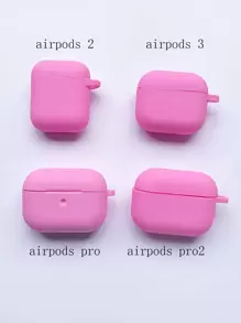 Plain Case Compatible With AirPods For AirPods1/2 AirPods Pro - Hot Pink - View 3
