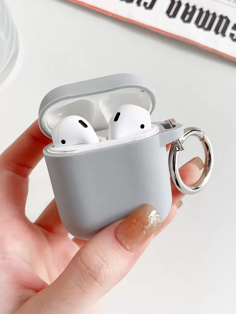 苹果普通硅胶保护壳 兼容 Airpods 兼容 Airpods1/2 AirPods Pro - 淺灰色 - 查看 1