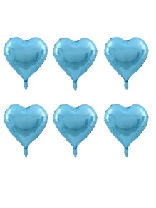 6 Piezas Globos De Papel De Aluminio Azul Marino Para Bodas, Cumpleaños, Decoración En Forma De Corazón - Azul - Ver 2