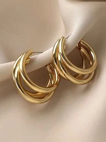 Pendientes de aro abierto minimalista