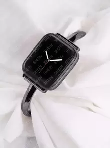 不鏽鋼錶帶相容於 Apple Watch 錶帶 38 毫米 40 毫米 41 毫米 42 毫米 44 毫米 45 毫米 Apple Watch SE 系列 9 8 7 6 5 4 3 2 1，纖薄多功能男士/女士手鐲 - 黑色 - 查看 2