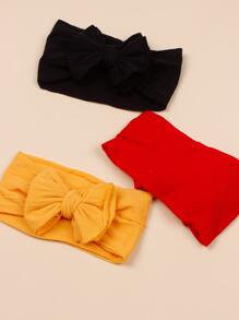 3pcs Baby Bow Decor Hair Band - Multicolor - View 4